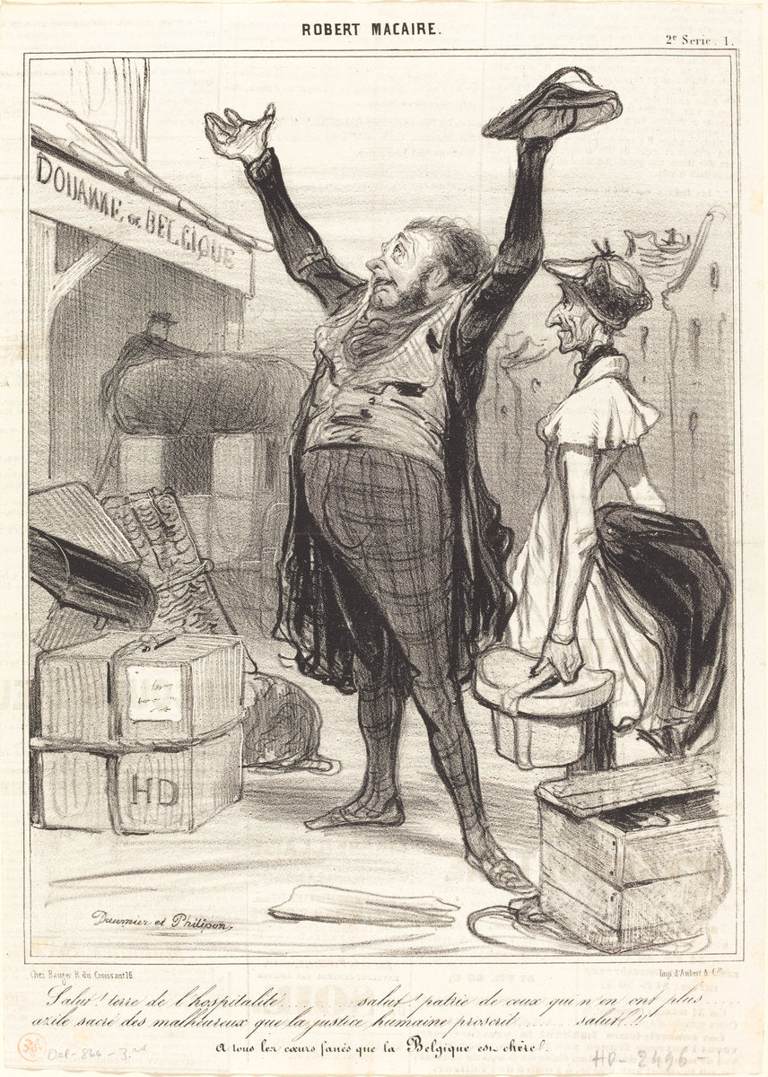 Salut! Terre de l'hospitalité... by Honoré Daumier (French, 1808 - 1879), 16X12"(A3)Poster Print