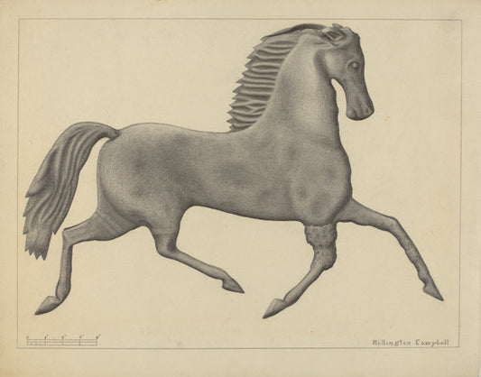 Horse Weather Vane by Rollington Campbell (American, active c. 1935), 16X12"(A3)Poster Print