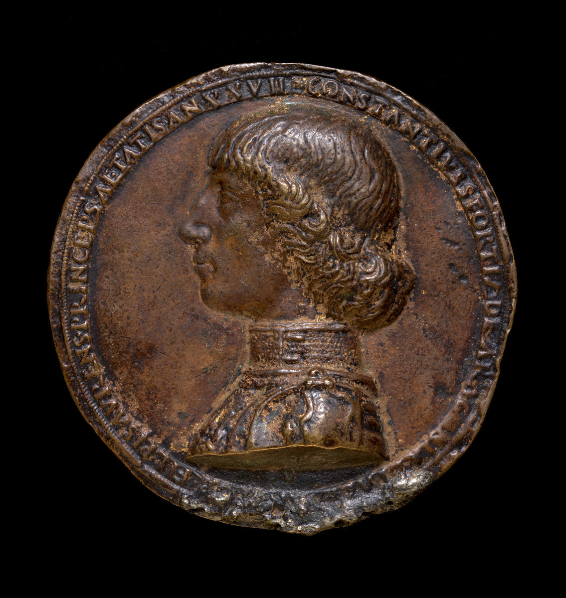 Costanzo Sforza, 1447-1483, Lord of Pesaro 1473 [obverse] by Gianfrancesco Enzola (Parmese, active 1455/1478), 16X12"(A3)Poster Print