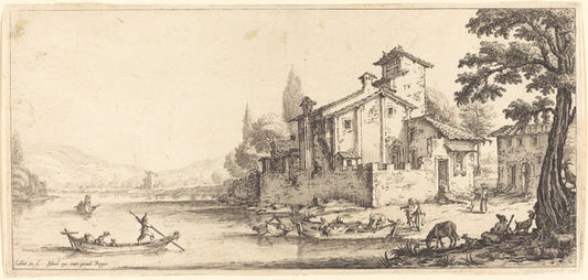 The Walk by the Water by Jacques Callot (French, 1592 - 1635), 16X12"(A3)Poster Print