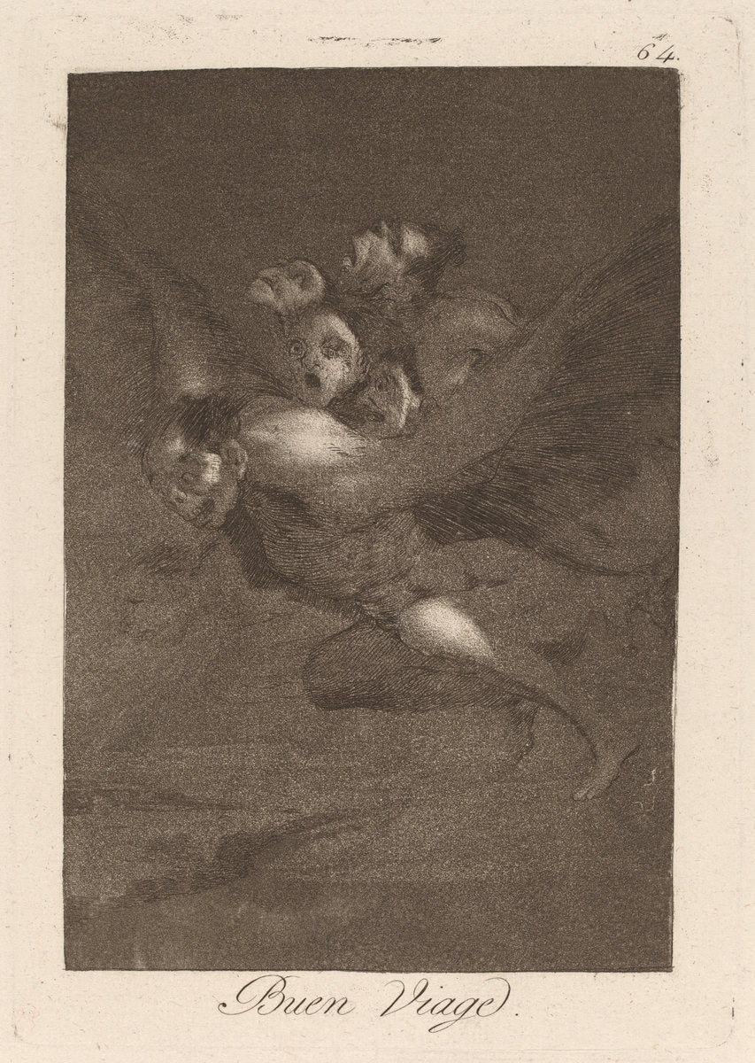 Los caprichos: Buen Viage by Francisco de Goya (Spanish, 1746 - 1828), 16X12"(A3)Poster Print