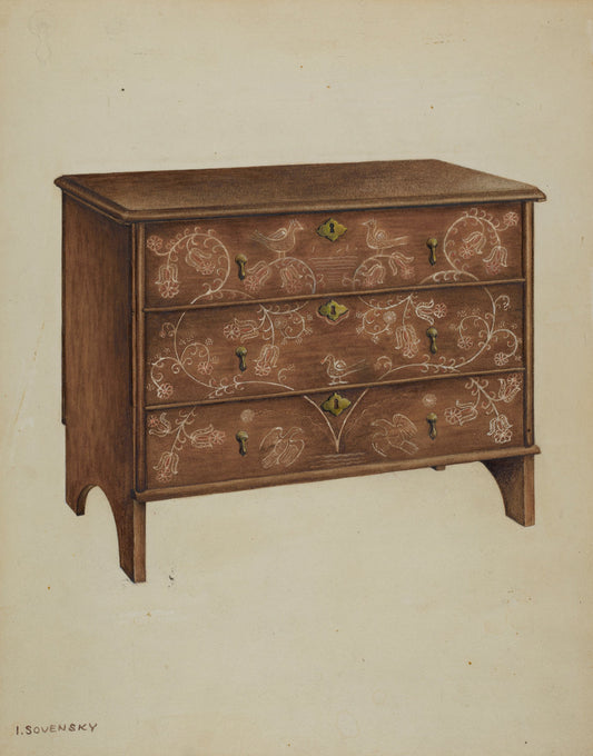 Chest with Drawers by Isidore Sovensky (American, active c. 1935), 16X12"(A3)Poster Print