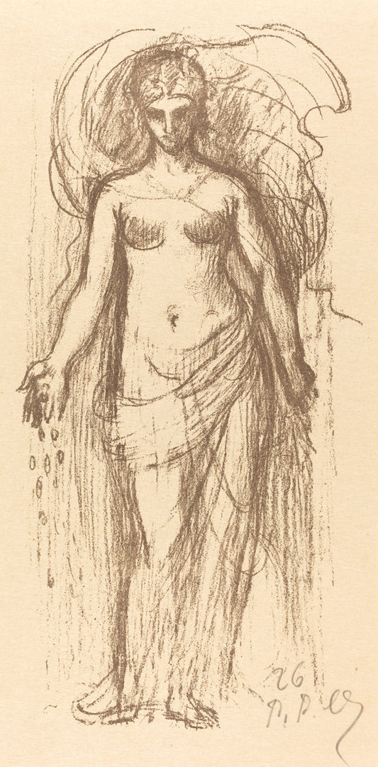 Study of a Woman (Abundance) by Pierre Puvis de Chavannes (French, 1824 - 1898), 16X12"(A3)Poster Print