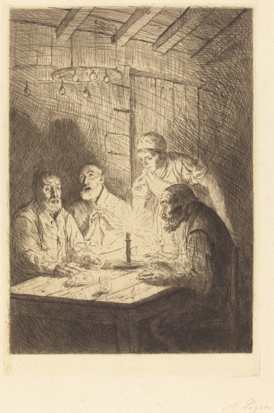 Supper of the Poor (Le souper chez misere) by Alphonse Legros (French, 1837 - 1911), 16X12"(A3)Poster Print