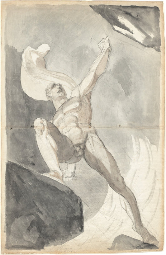 Satan Defying the Powers of Heaven by Henry Fuseli (Swiss, 1741 - 1825), 16X12"(A3)Poster Print