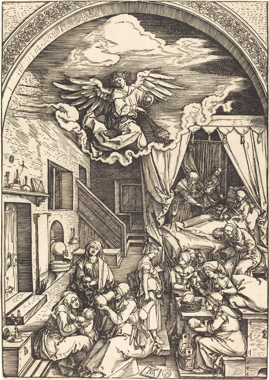 The Birth of the Virgin by Albrecht Dürer (German, 1471 - 1528), 16X12"(A3)Poster Print