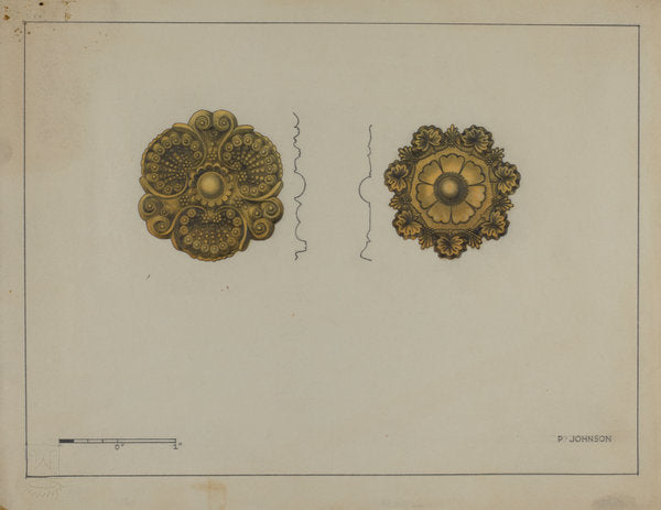 Rosette Mounts by Philip Johnson (American, active c. 1935), 16X12"(A3)Poster Print