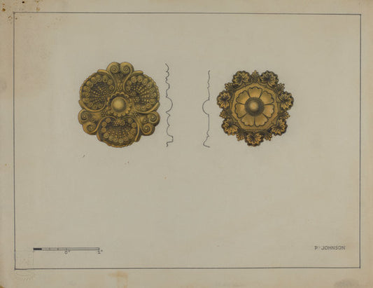 Rosette Mounts by Philip Johnson (American, active c. 1935), 16X12"(A3)Poster Print