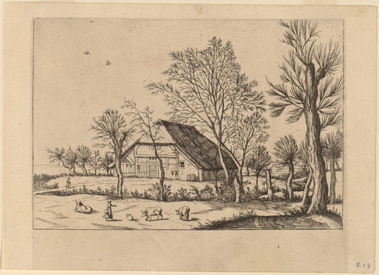 Farm by Johannes and Lucas van Doetechum after Master of the Small Landscapes (Dutch, active 1554/1572; died before 1589), 16X12"(A3)Poster Print