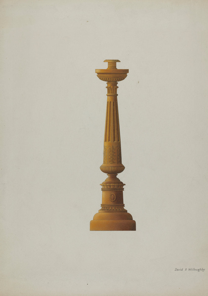 Wooden Candlestick by David P Willoughby (American, active c. 1935), 16X12"(A3)Poster Print