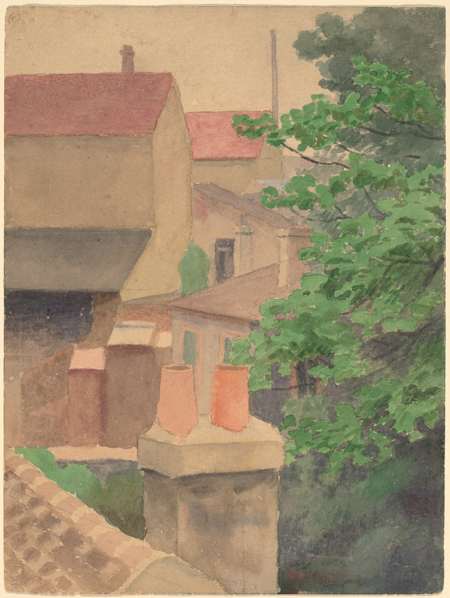 Rooftops, St. Cloud by Thomas Anshutz (American, 1851 - 1912), 16X12"(A3)Poster Print