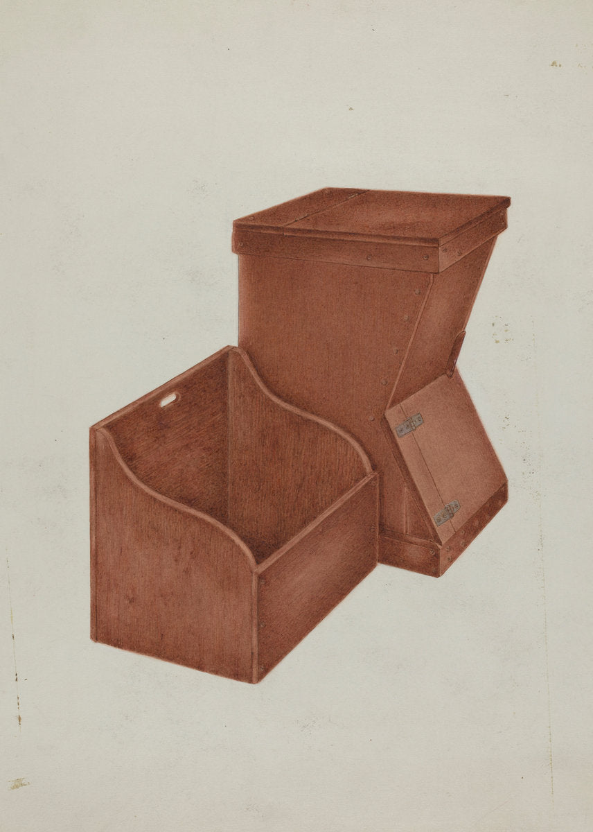 Shaker Wood Box and Kindling Box by George V. Vezolles (American, 1885 - 1956), 16X12"(A3)Poster Print