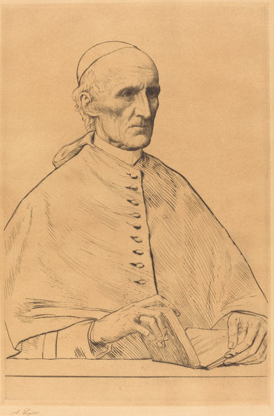 His Eminence Cardinal Manning, 1st plate by Alphonse Legros (French, 1837 - 1911), 16X12"(A3)Poster Print