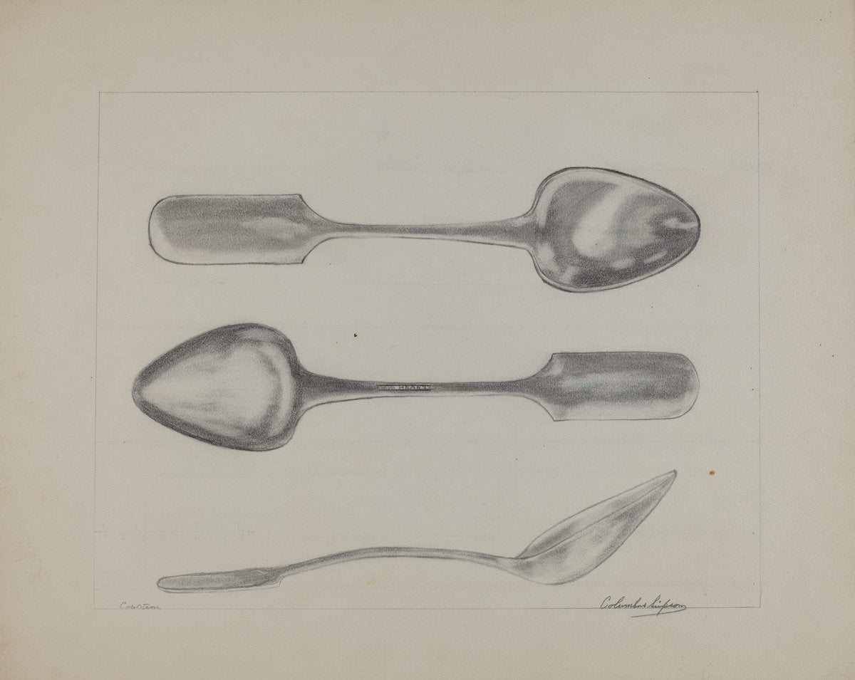 Silver Tablespoon by Columbus Simpson (American, active c. 1935), 16X12"(A3)Poster Print