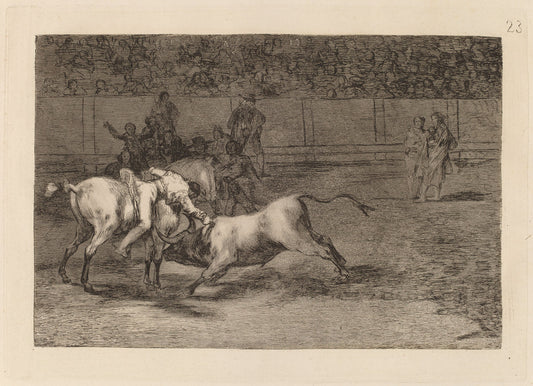 Mariano Ceballos, alias el Indio, mata el toro desde su caballo (Mariano Ceballos, Alias the Indian, Kills the Bull from His Horse) by Francisco de Goya (Spanish, 1746 - 1828), 16X12"(A3)Poster Print