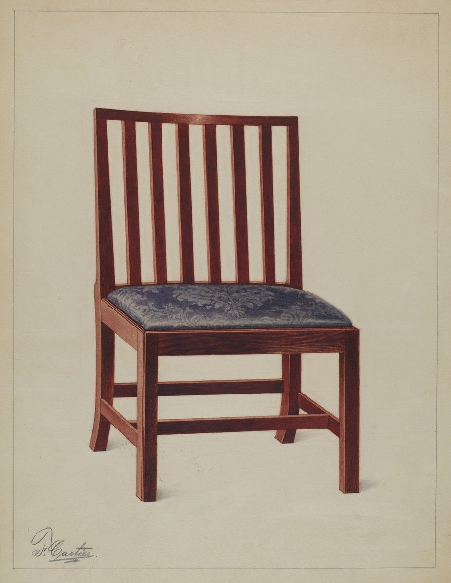 Side Chair by Ferdinand Cartier (American, active c. 1935), 16X12"(A3)Poster Print