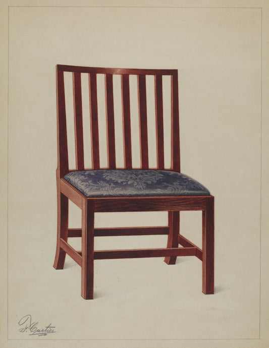 Side Chair by Ferdinand Cartier (American, active c. 1935), 16X12"(A3)Poster Print