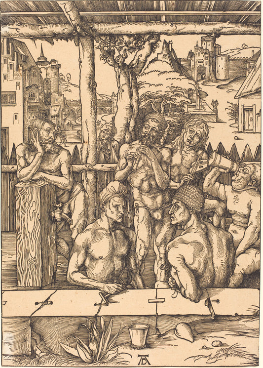 Bath House by Albrecht Dürer (German, 1471 - 1528), 16X12"(A3)Poster Print