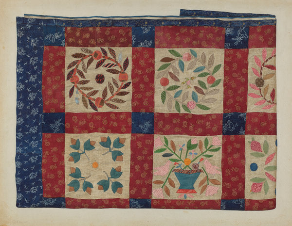 Applique Quilt by Catherine Fowler (American, active c. 1935), 16X12"(A3)Poster Print