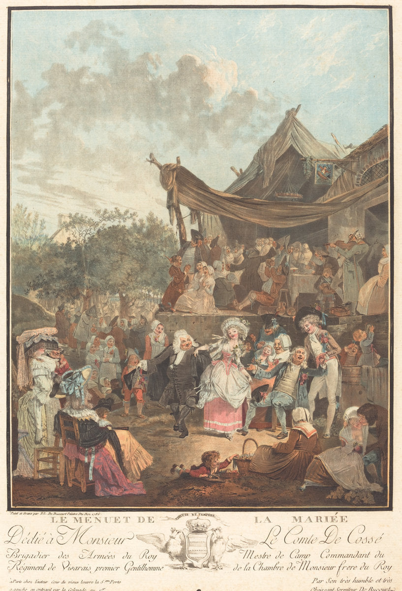 Le Menuet de la mariée (The Bride's Minuet) by Philibert-Louis Debucourt (French, 1755 - 1832), 16X12"(A3)Poster Print