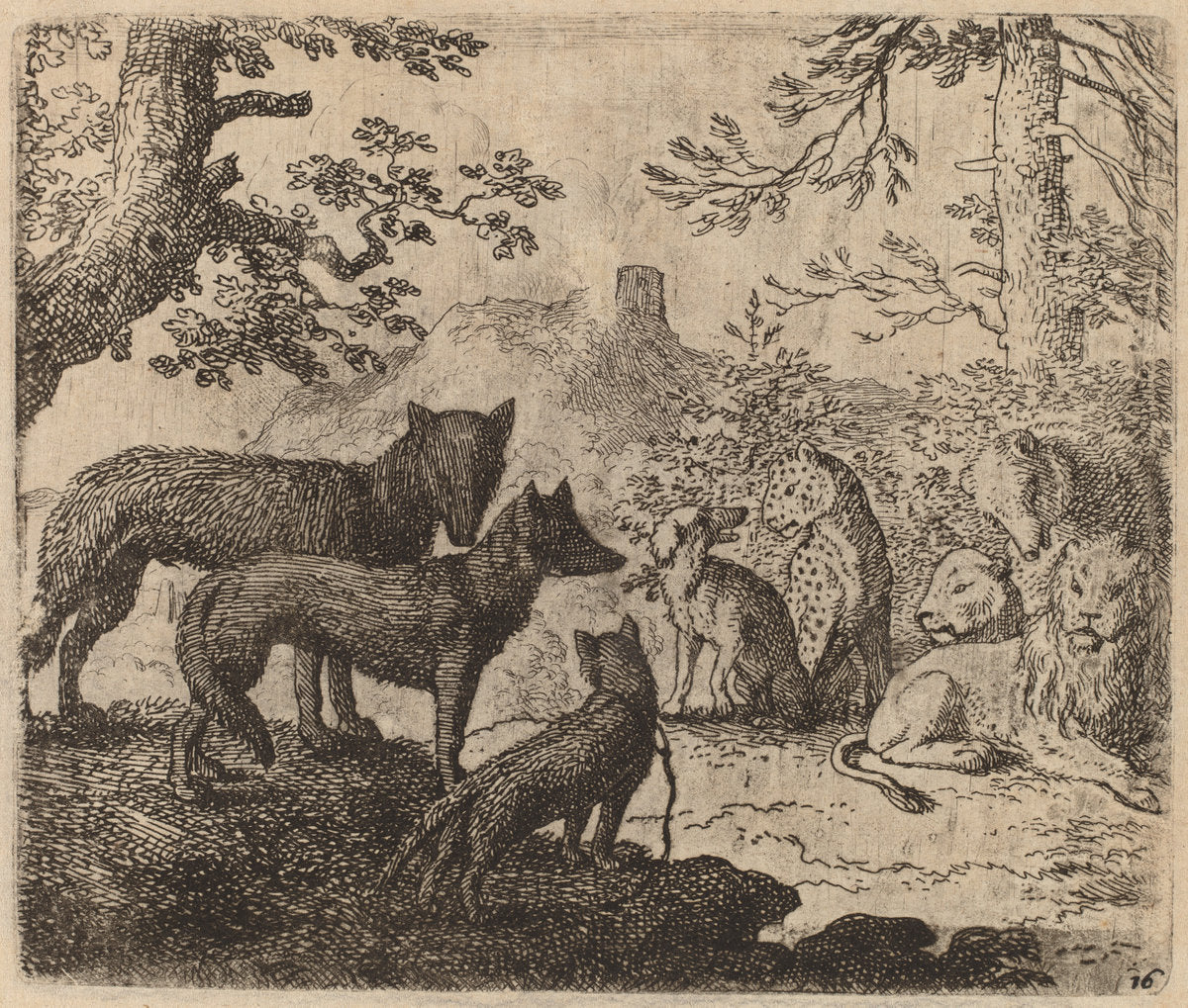 Reynard's Relatives Plead for Him by Allart van Everdingen (Dutch, 1621 - 1675), 16X12"(A3)Poster Print