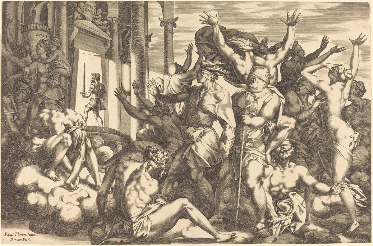 The Conquest of Ignorance by René Boyvin after Rosso Fiorentino (French, c. 1525 - c. 1625), 16X12"(A3)Poster Print