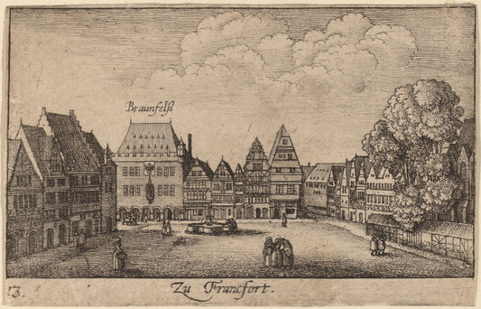 Frankfort by Wenceslaus Hollar (Bohemian, 1607 - 1677), 16X12"(A3)Poster Print