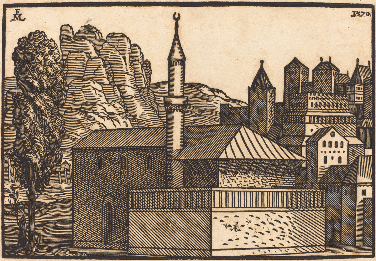 Turkish Town by Melchior Lorch (Danish, 1526/1527 - 1583 or after), 16X12"(A3)Poster Print