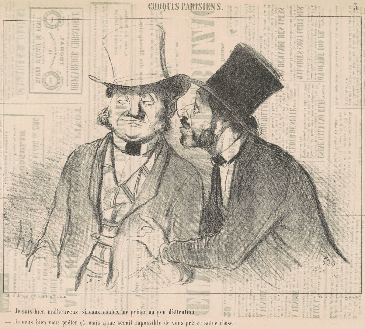 Je suis bien malheureux, si vous voulez ... by Honoré Daumier (French, 1808 - 1879), 16X12"(A3)Poster Print