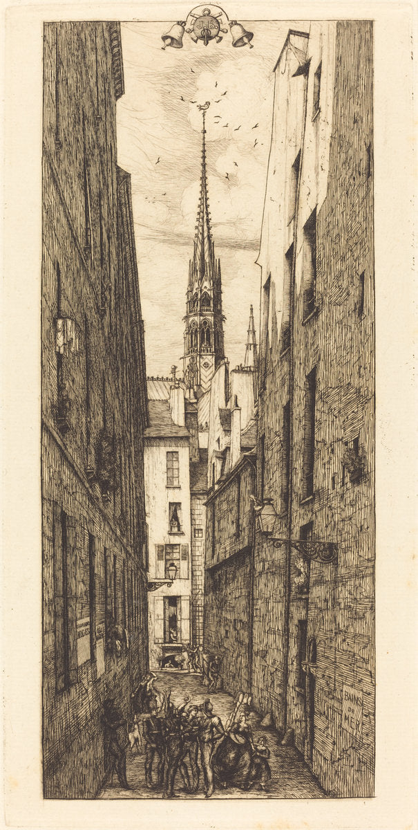 La Rue des Chantres, Paris (Chantrey Street, Paris) by Charles Meryon (French, 1821 - 1868), 16X12"(A3)Poster Print