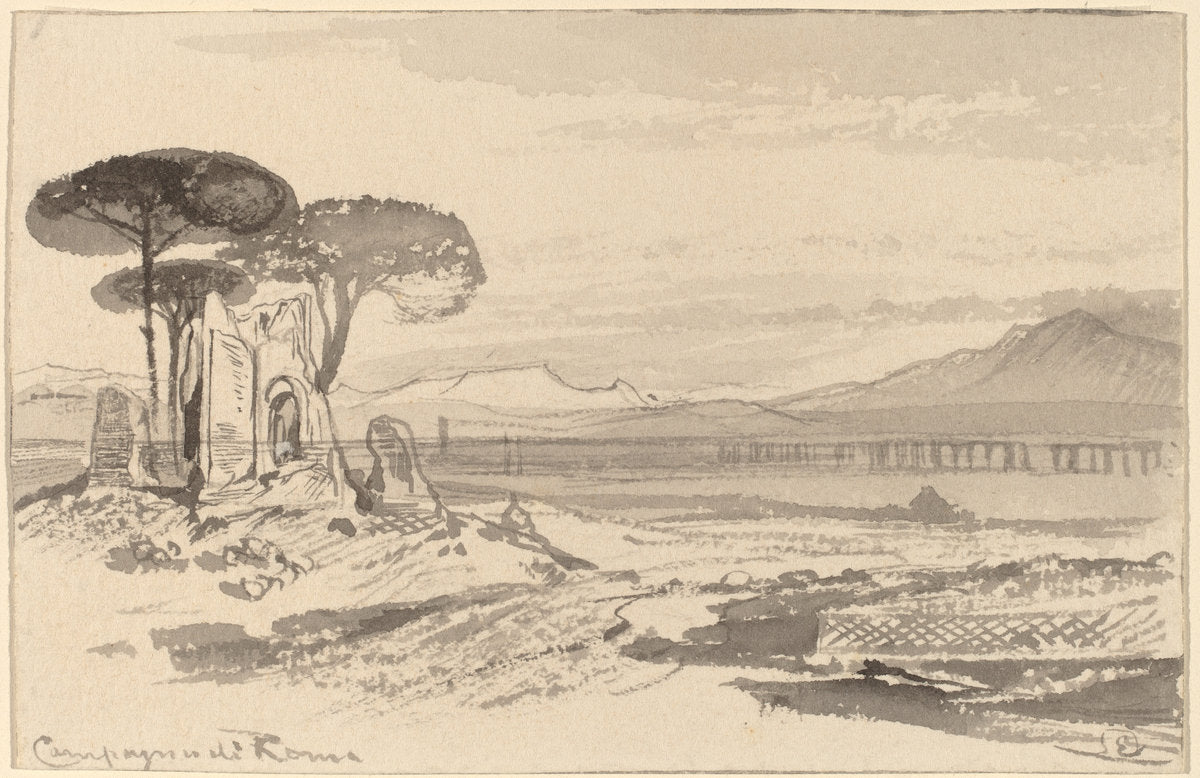 Campagna di Roma by Edward Lear (British, 1812 - 1888), 16X12"(A3)Poster Print