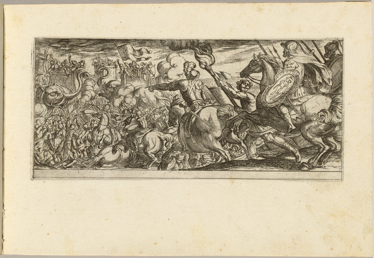 Cavalry Attack on a Walled Fortress by Antonio Tempesta (Florentine, 1555 - 1630), 16X12"(A3)Poster Print