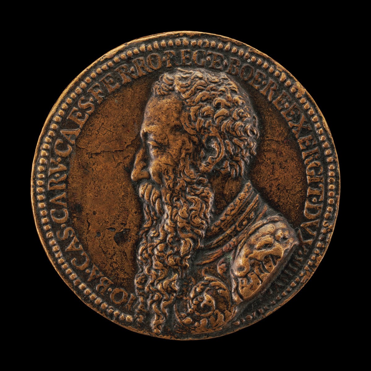 Giambattista Castaldi, died 1562, Count Piadena, General of Charles V [obverse] by Possibly Annibale Fontana (Milanese, 1540 - 1587), 16X12"(A3)Poster Print
