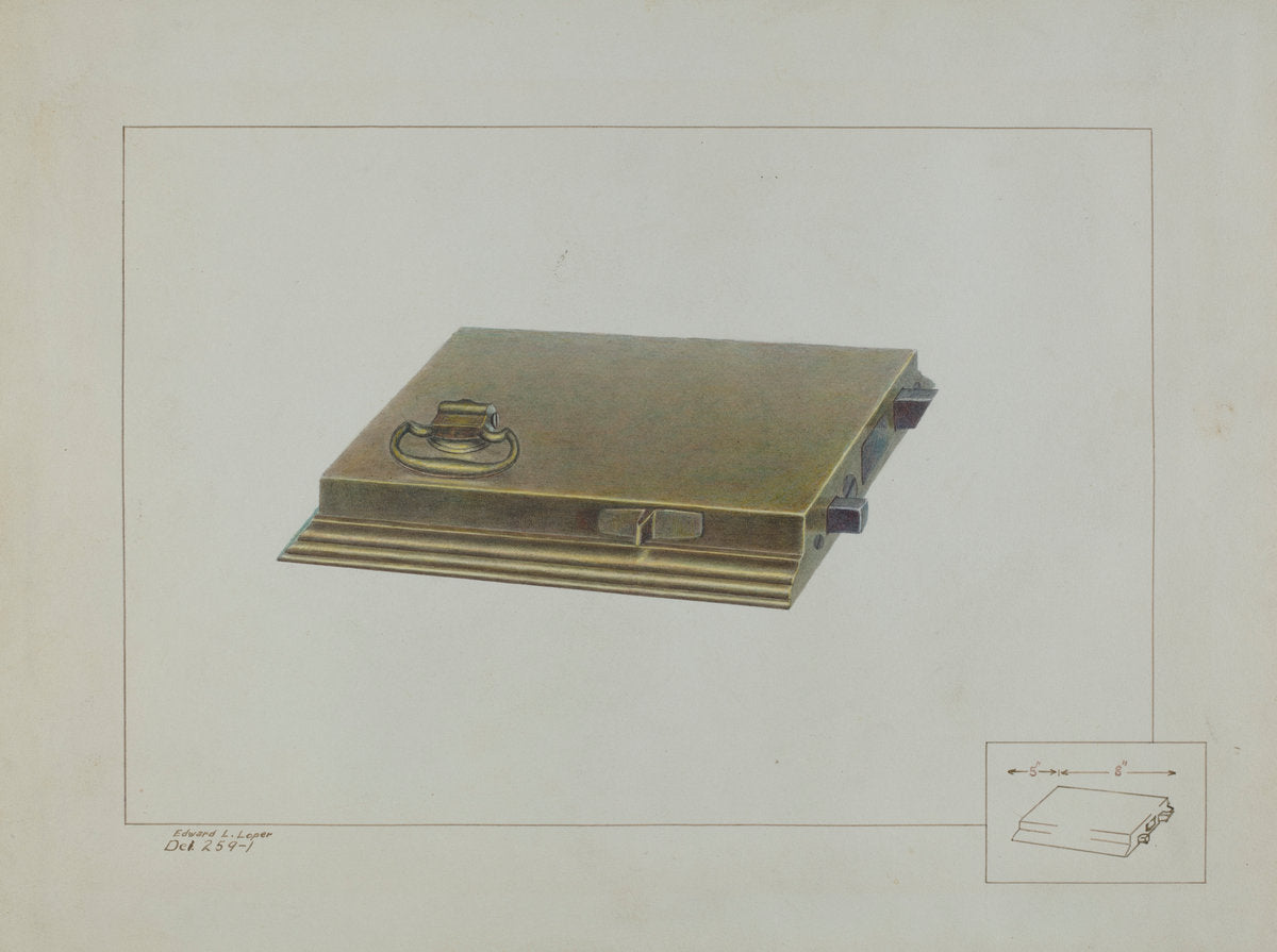 Brass Box Lock by Edward L. Loper (American, born 1916), 16X12"(A3)Poster Print