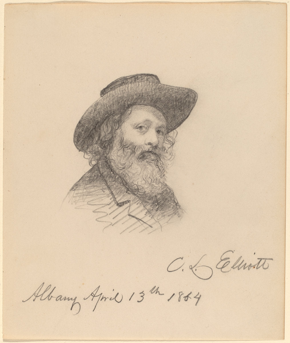 Portrait of the Artist Asa W. Twitchell by Charles Loring Elliott (American, 1812 - 1868), 16X12"(A3)Poster Print