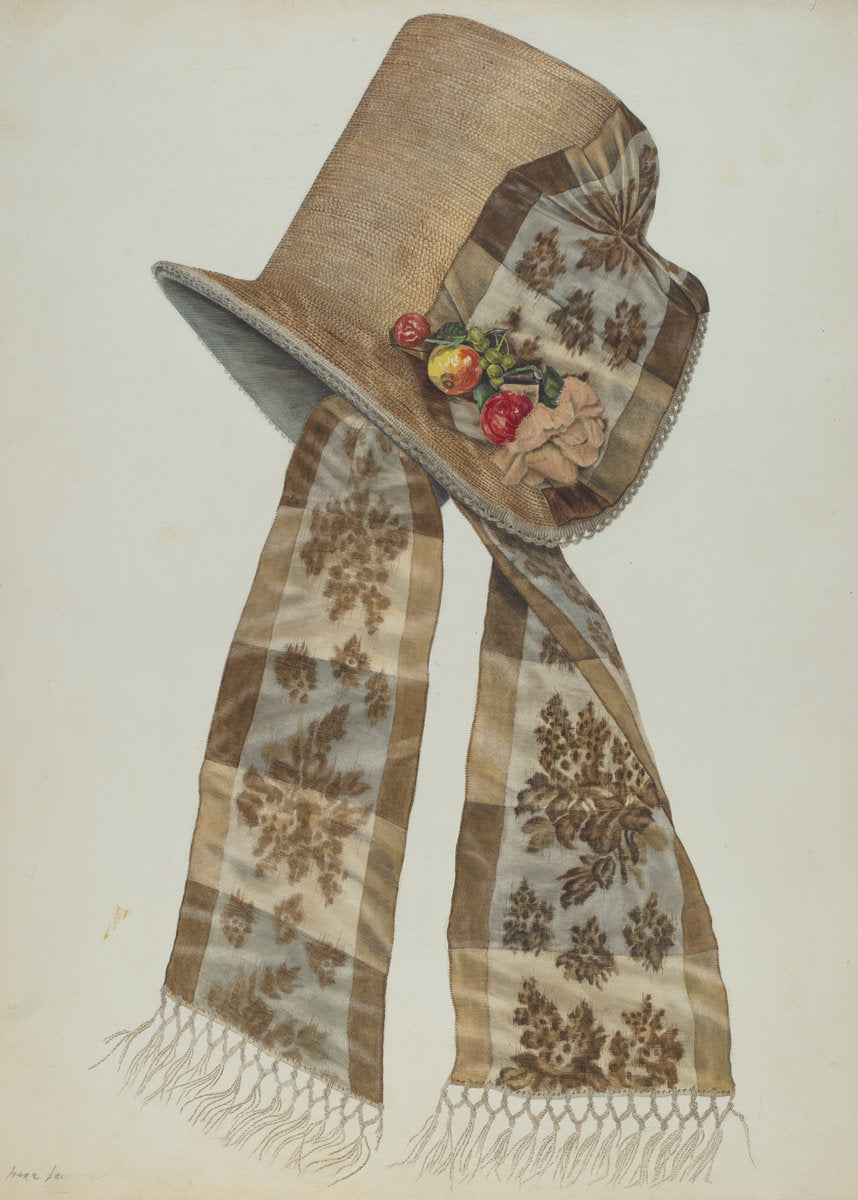 Poke Bonnet by Irene Lawson (American, active c. 1935), 16X12"(A3)Poster Print