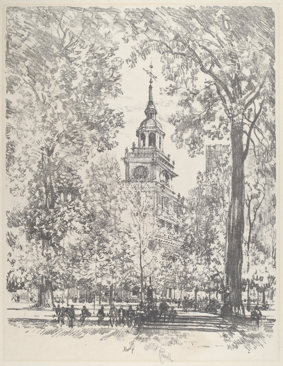 Independence Square and the State House by Joseph Pennell (American, 1857 - 1926), 16X12"(A3)Poster Print