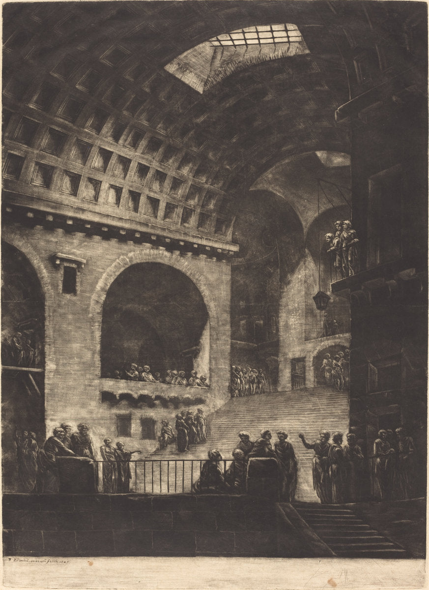 View of a Prison by Georges François Blondel (French, 1730 - c. 1791), 16X12"(A3)Poster Print