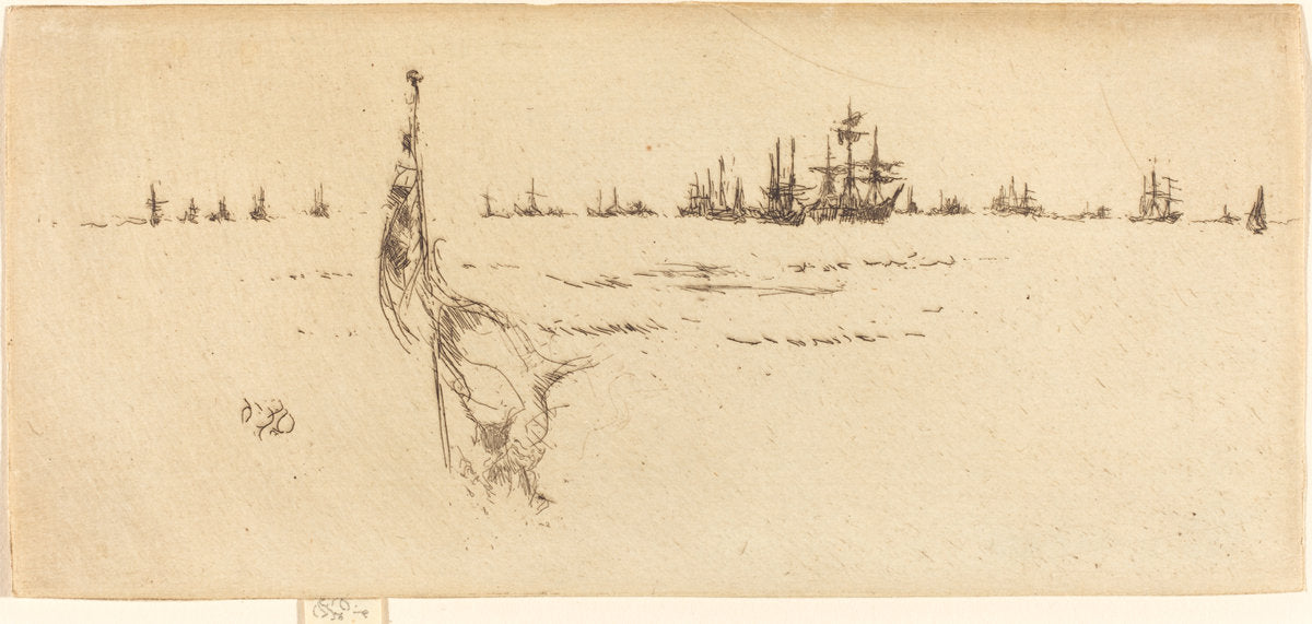 Dipping the Flag by James McNeill Whistler (American, 1834 - 1903), 16X12"(A3)Poster Print