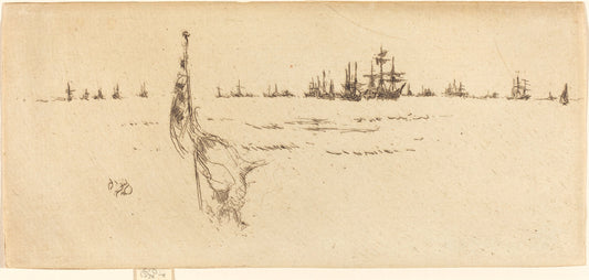 Dipping the Flag by James McNeill Whistler (American, 1834 - 1903), 16X12"(A3)Poster Print