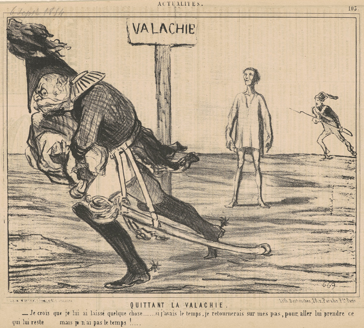 Quittant le valachie by Honoré Daumier (French, 1808 - 1879), 16X12"(A3)Poster Print