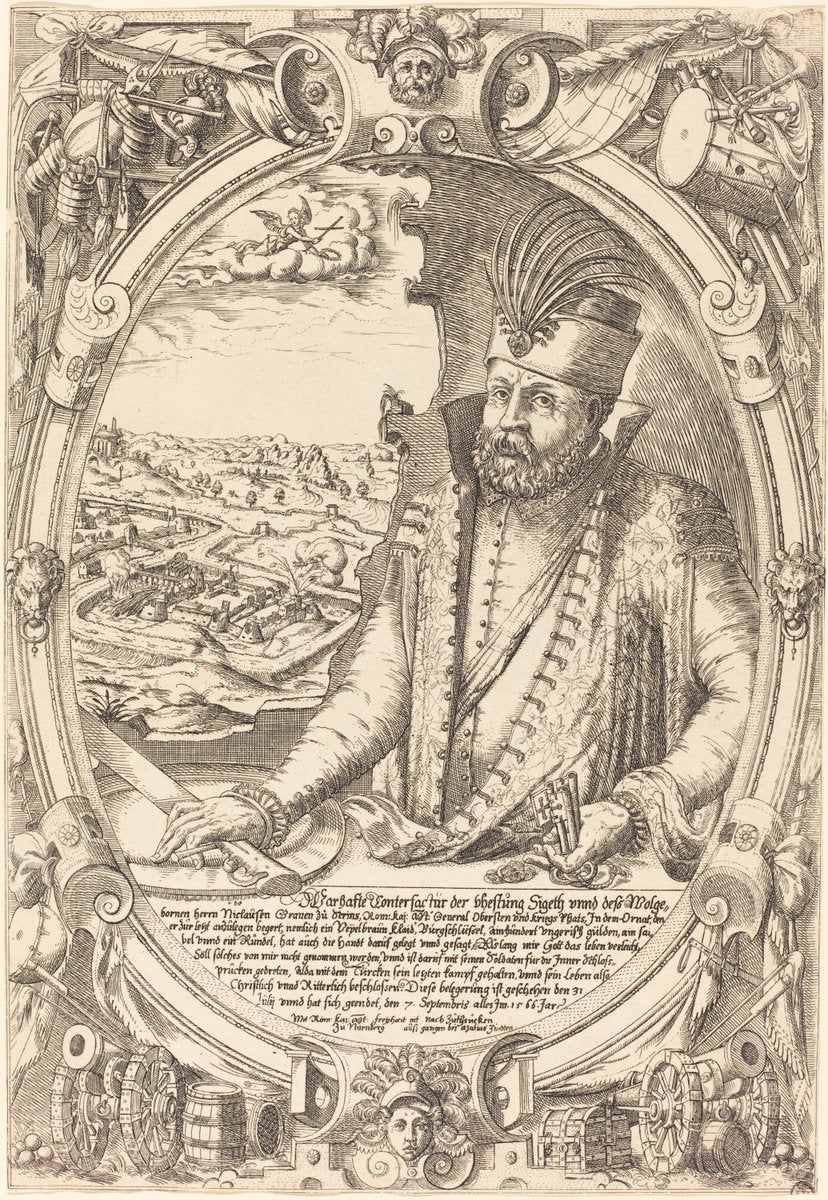 Count Nicolas Zrinyi by Mathis Zundt (German, probably 1498 - 1572), 16X12"(A3)Poster Print
