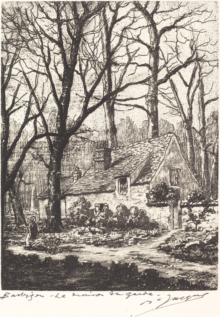 Barbizon: La maison de garde by Maurice Jacque (French, active second half 19th century), 16X12"(A3)Poster Print