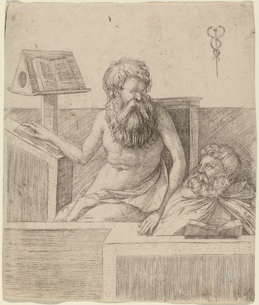 Two Philosophers by Jacopo de' Barbari (Italian, c. 1460/1470 - 1516 or before), 16X12"(A3)Poster Print