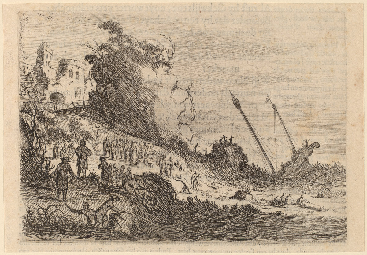Saint Paul Shipwrecked on the Island of Malta by Willem Basse (Dutch, 1613 or 1614 - 1672), 16X12"(A3)Poster Print