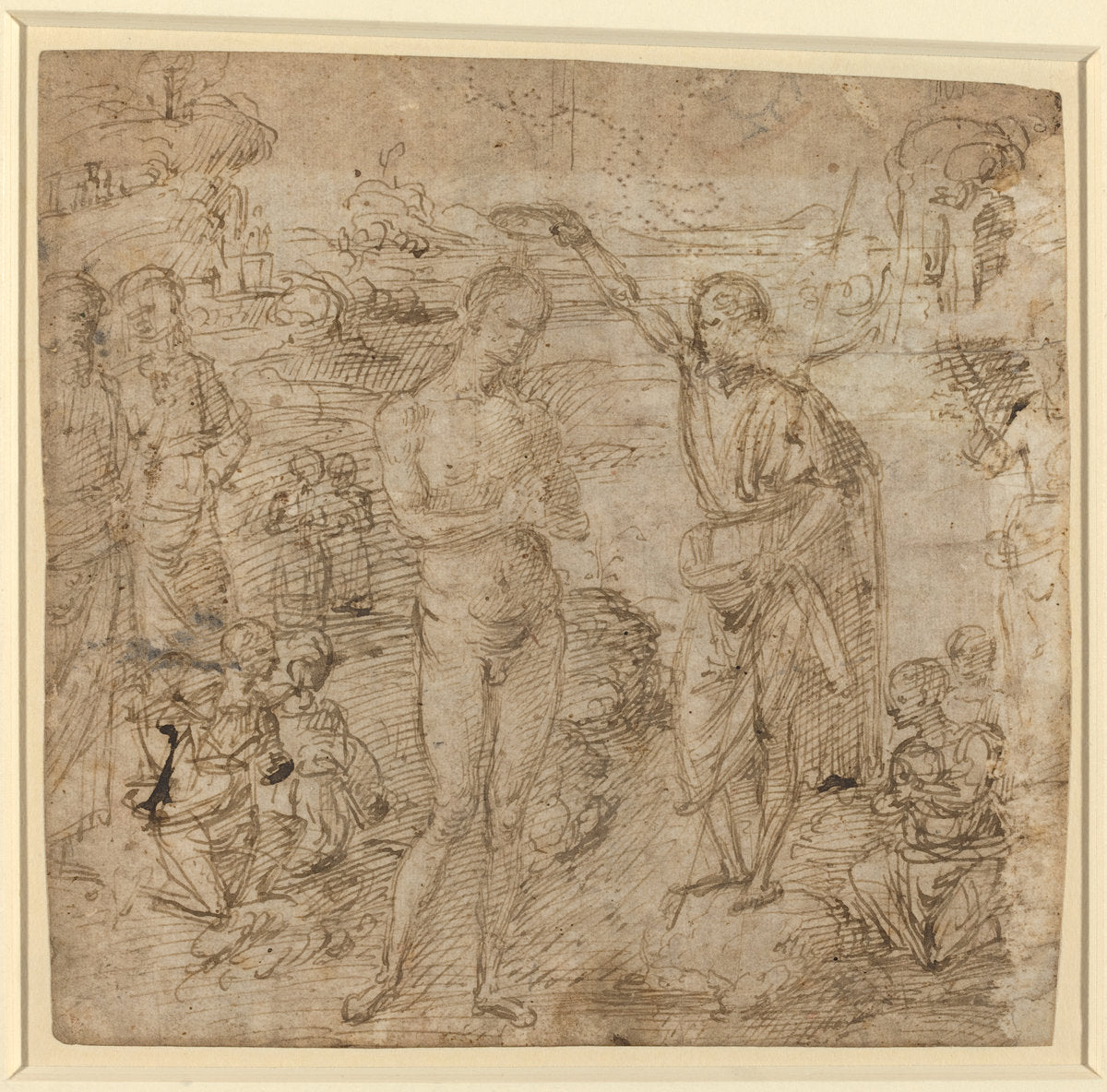 The Baptism of Christ by Pietro Perugino (Umbrian, c. 1450 - 1523), 16X12"(A3)Poster Print
