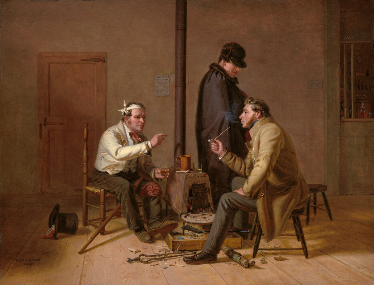 The Tough Story - Scene in a Country Tavern by William Sidney Mount (American, 1807 - 1868), 16X12"(A3)Poster Print