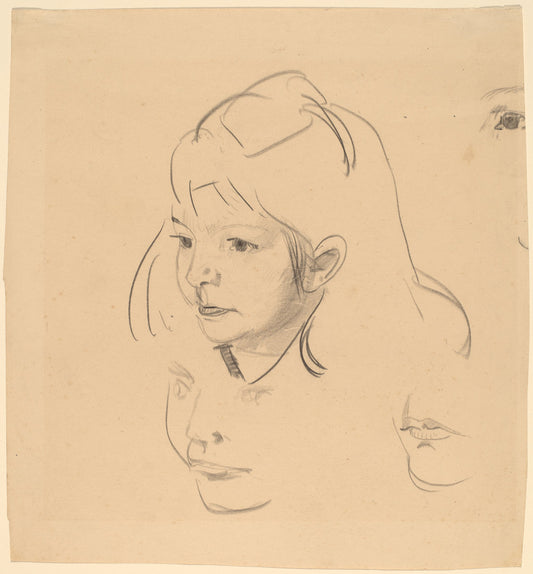 Studies of Jean by George Bellows (American, 1882 - 1925), 16X12"(A3)Poster Print