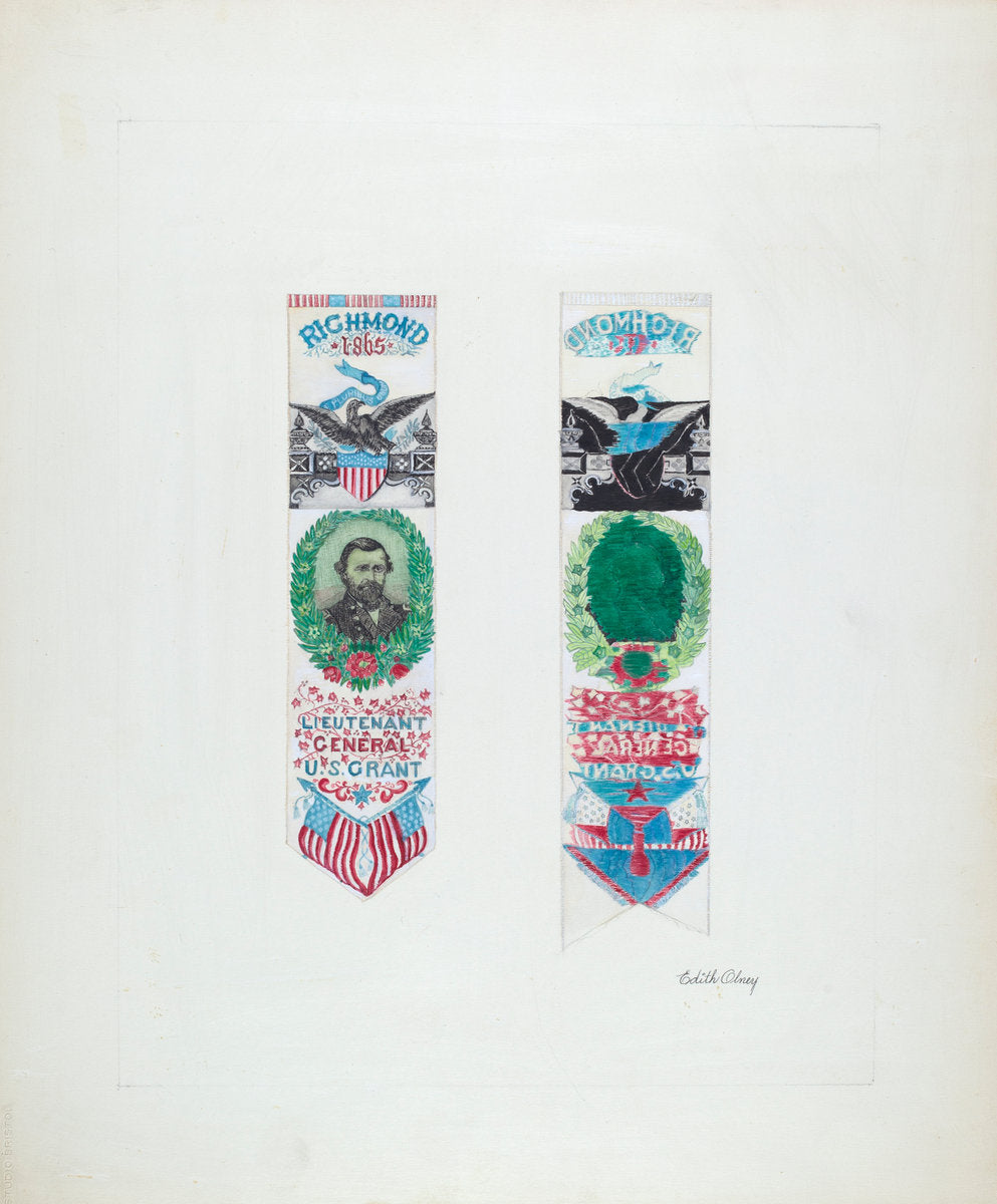 Silk Badge Panel - Woven by Edith Olney (American, active c. 1935), 16X12"(A3)Poster Print