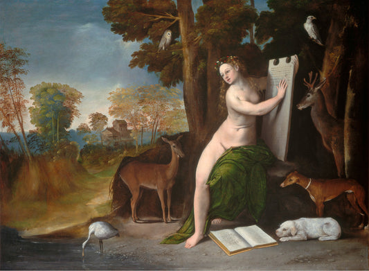Circe and Her Lovers in a Landscape by Dosso Dossi (Ferrarese, active 1512 - 1542), 16X12"(A3)Poster Print